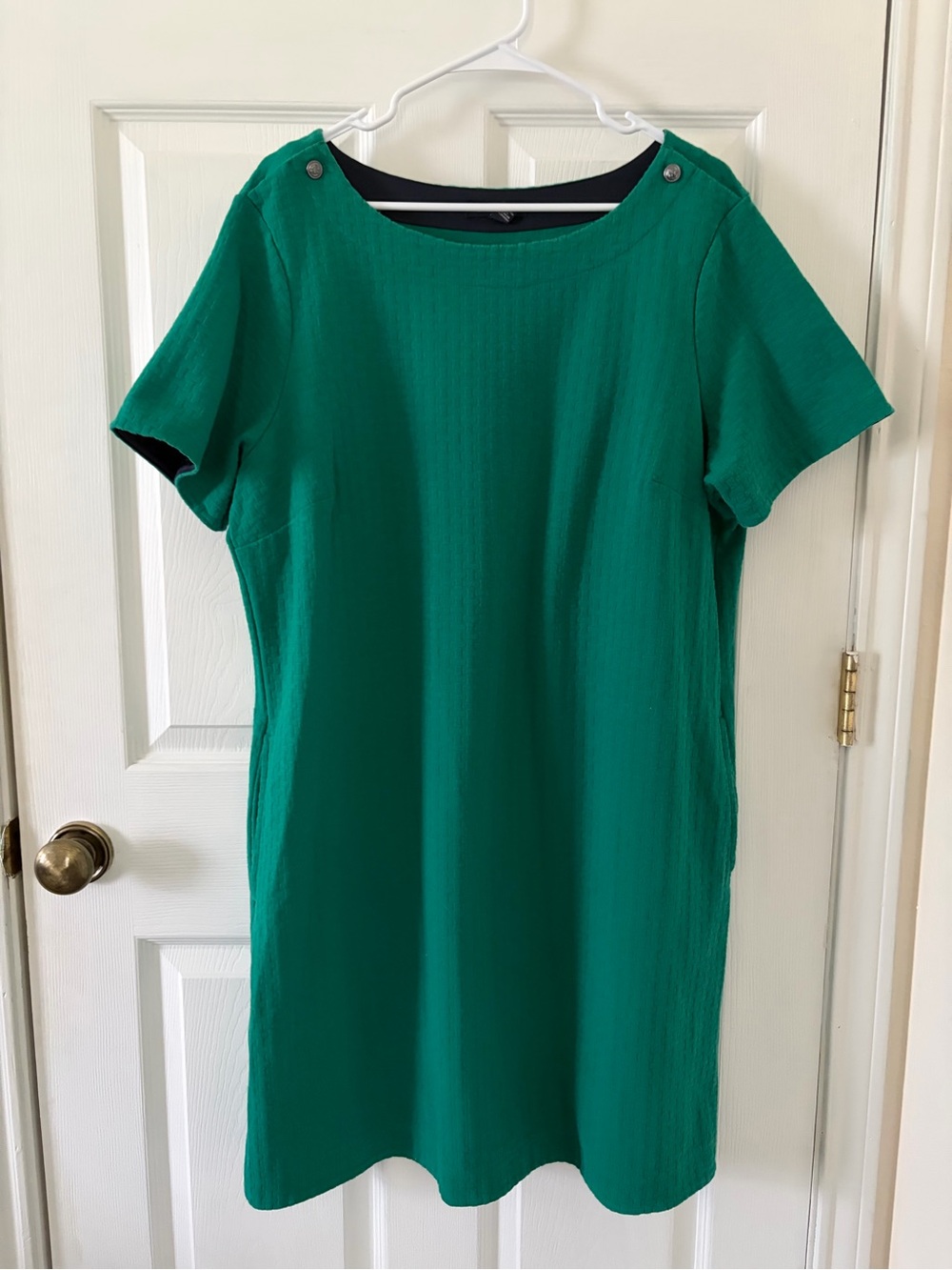 Lands End Green Short Sleeve Shift Dress